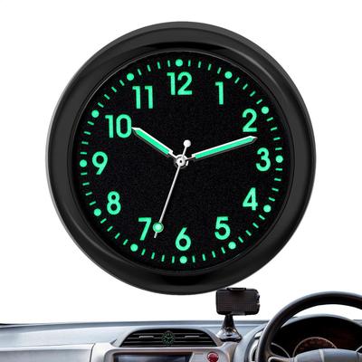 Mini-Uhr für Auto-Armaturenbrett Leuchtende Kleine Analoguhr Quarz Automobil-Ersatzuhren Aufklebeuhr für Auto-Armaturenbrett