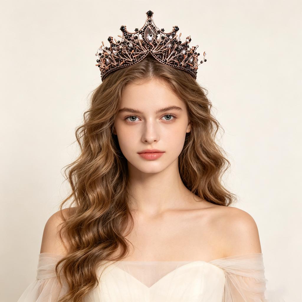 Baroque Crystal Crown Tiara for Women Rhinestone Prom Diadem Headband Bridal Wedding Hair Accessories Jewelry Crown Tiara Gift
