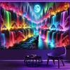 Enchanted Forest Tapestry With Rainbow Waterfalls For A Magical And Colorful Home Decor