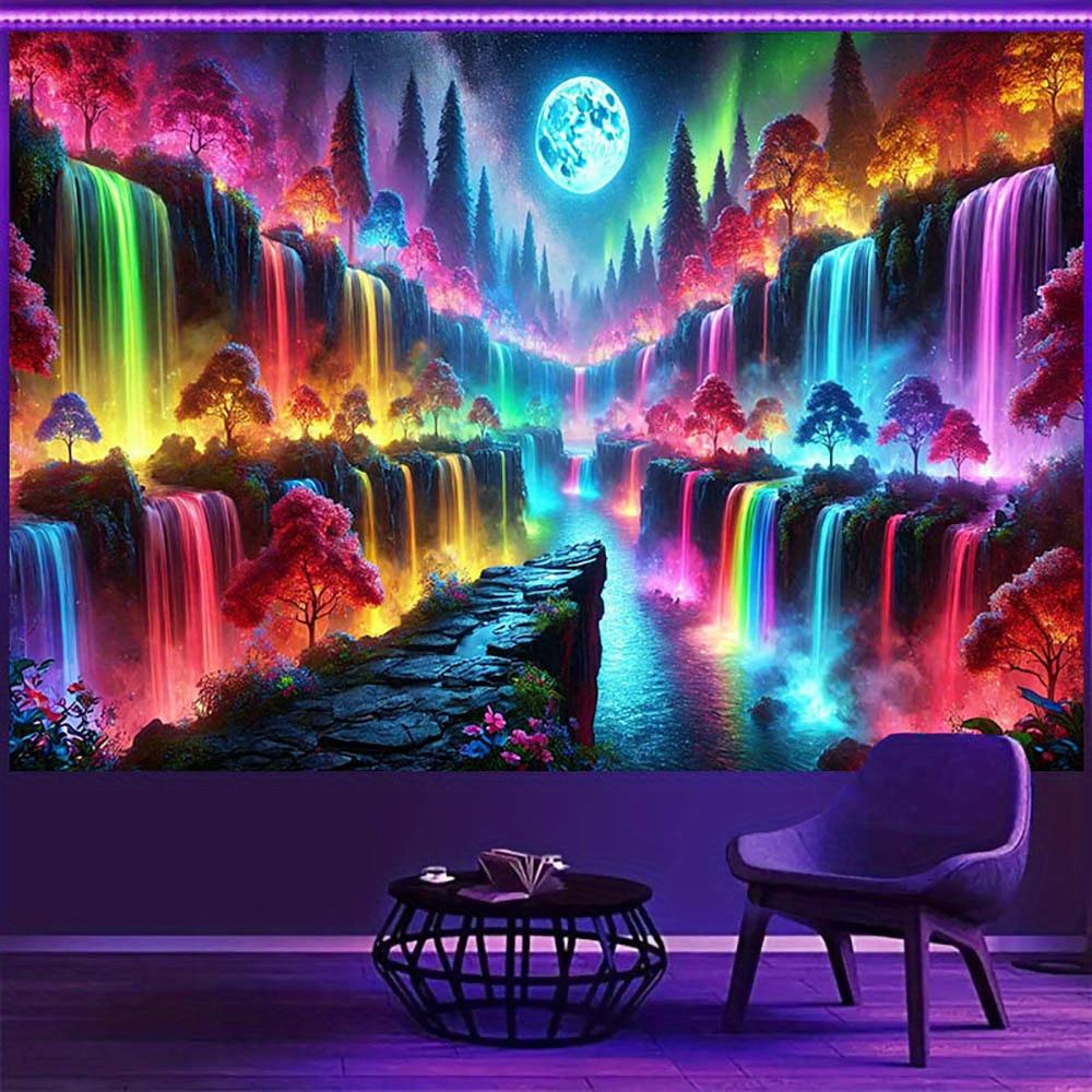 Enchanted Forest Tapestry With Rainbow Waterfalls For A Magical And Colorful Home Decor 100x150cm