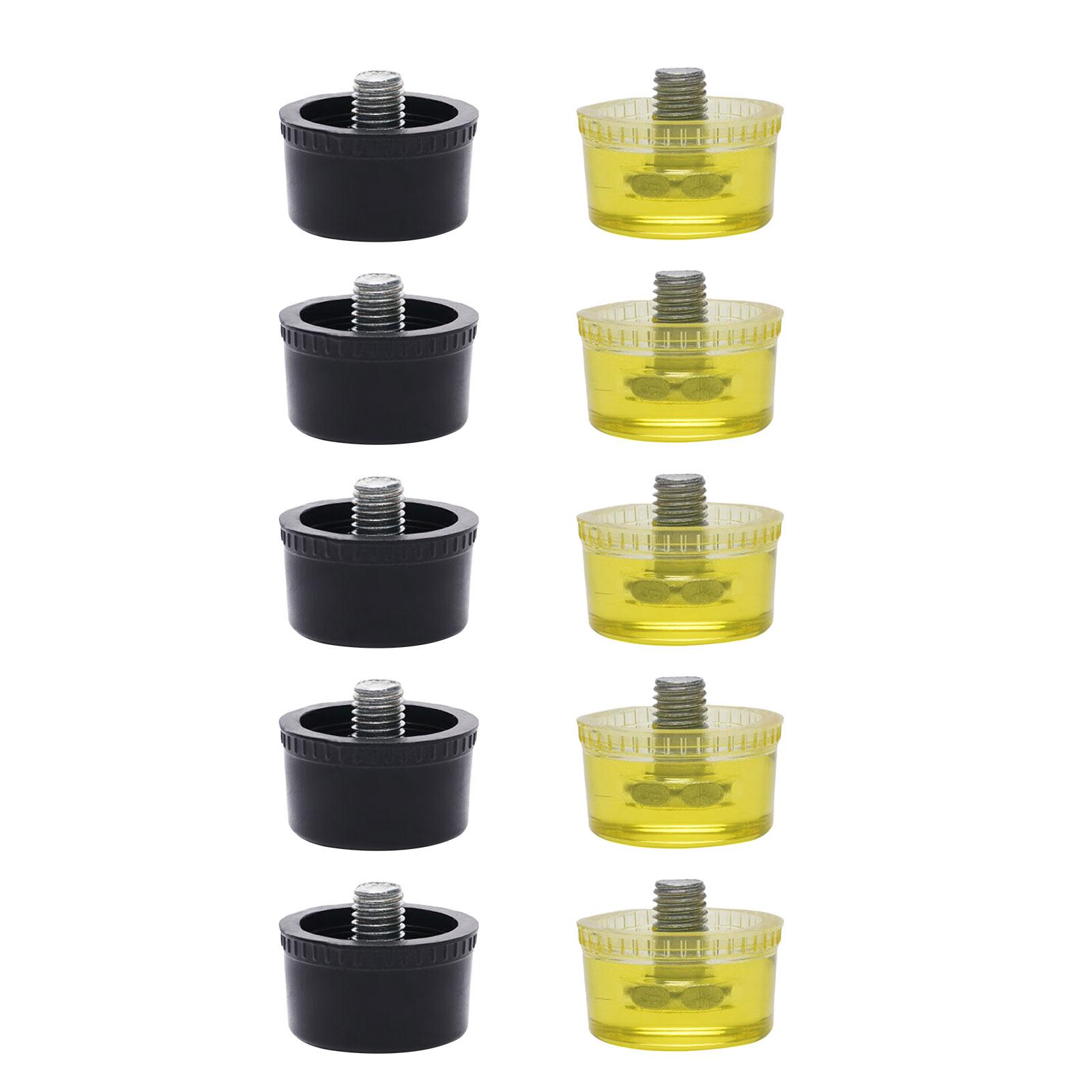 

Набор сменных резиновых головок Желтый Черный наконечник для использования с пластиковым молотком Сборка мебели и поделки 25мм/30мм/35мм/40мм/45мм 25MM