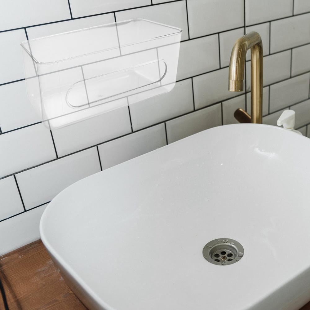 Plastic Disposable Mask Holder Free-punching Tissue Box Practical Mask Box  Home