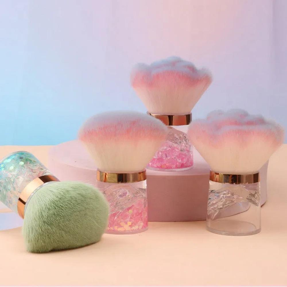 

Soft Nail Art Dust Brush Plastic Handle Cleaning Tool New Cleaning Nail Brush Beauty Makeup clear-2