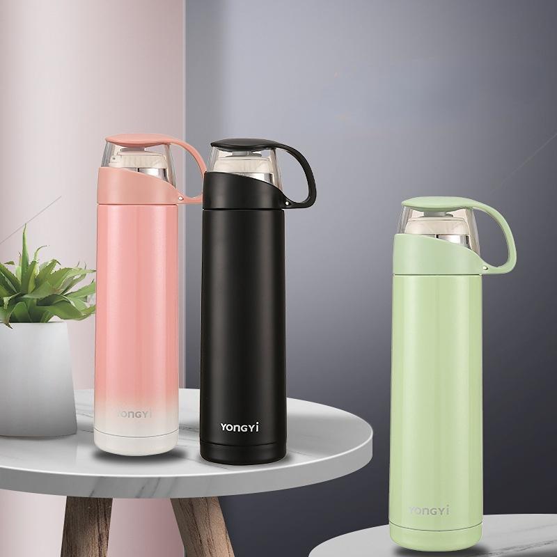 Large Capacity Thermos Cup 500ml Vacuum Flasks Portable Stainless Steel Thermos Cup Water Bottle Travel Tea Mug Office Thermos Cup