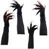 Cool Halloween Gloves Long Section Spooky Claw Dress Up Gloves Fashionable Long Nails Cosplay Halloween Funny Gloves