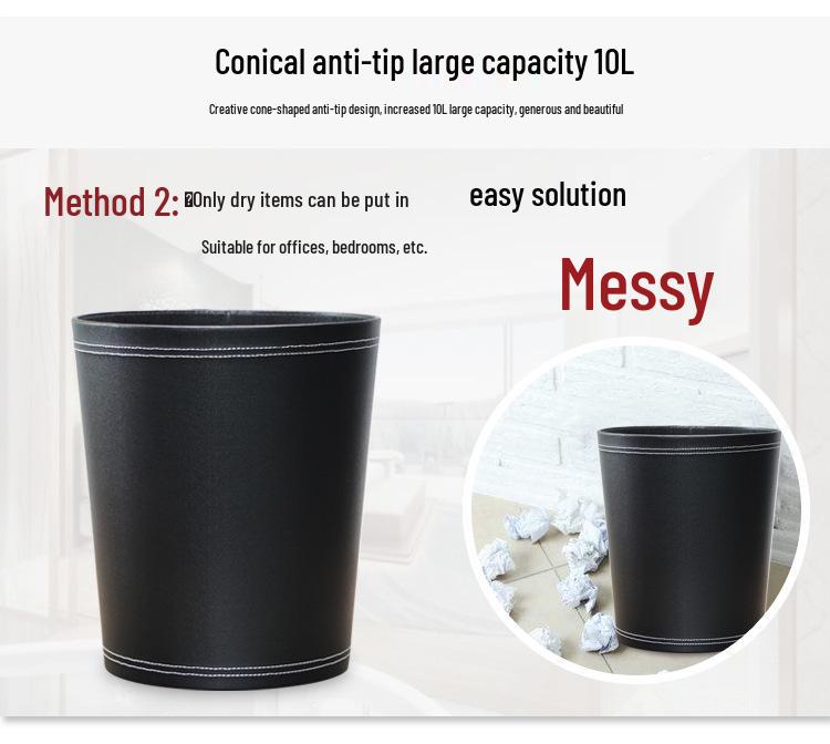 Creative Leather Trash Can with Custom Options for Home and Hotel Use