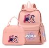 4-teiliges/Set Cartoon Anime K-Pop bedruckter Rucksack mit Federmäppchen Handtasche für Teenager Schüler Junge Mädchen Schultasche Schultasche Große Kapazität Reisetasche