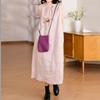 Solid color cotton and linen vest skirt women's 2025 summer new Fan loose medium and long round neck sleeveless dress