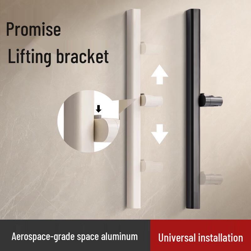 Punch-Free Adjustable Shower Riser Rail