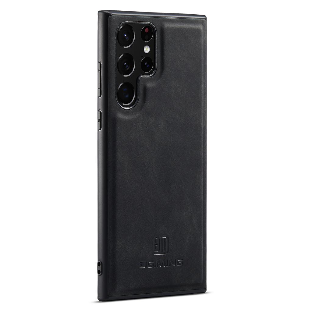 DG.MING For Samsung Galaxy S25 Ultra Case PU Leather Covered PC+TPU Hybrid Phone Shell