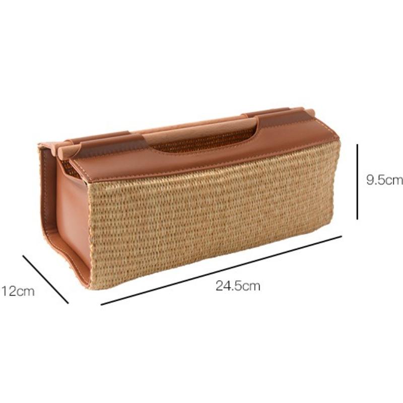 

Natural Straw Weave Tissue Box Living Room Coffee Table Desktop Storage Box Dining Room Simple Napkin Storage Room Decoration