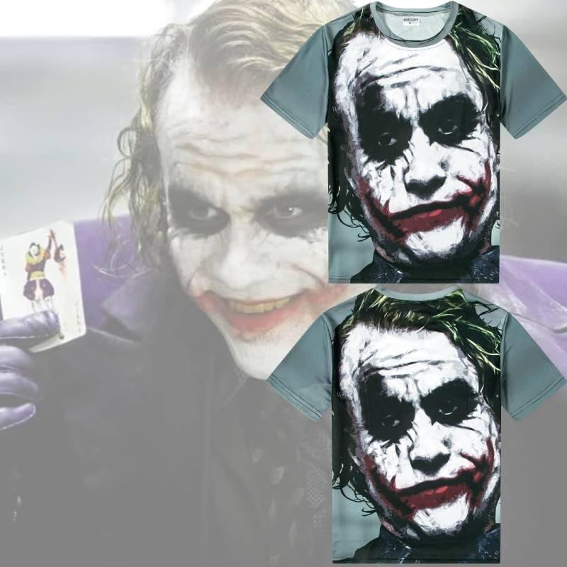Trendy Joker 3d Print T-shirt Short Sleeve Loose Fit Round Neck Tee Polyester