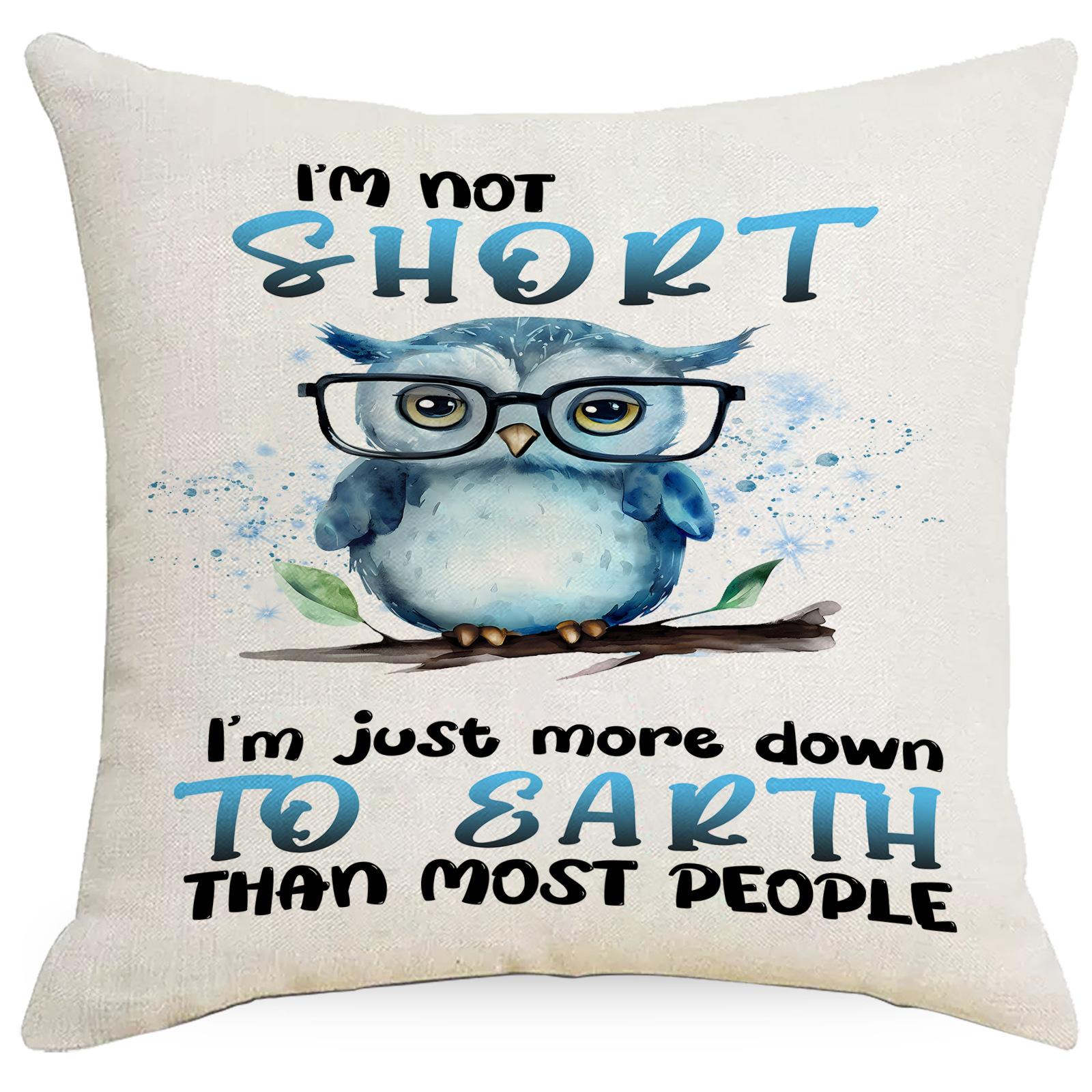 

Funny Cat Animal Linen Printed Pillowcase Home Sofa Cushion Pillowcase Decoration 45 * 45Cm linen single-sided without core