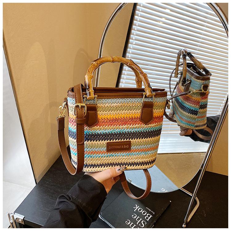 Bohemian Hand-woven Straw Bag Women's Summer New Messenger Bag Seaside Vacation Beach Bag