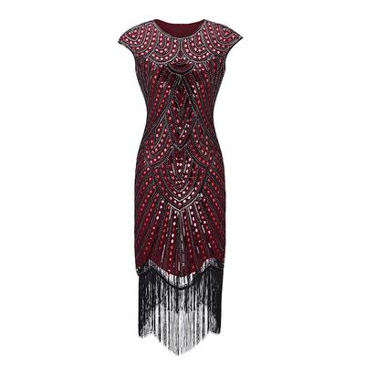 Popular Retro Sequined Dress Gatsby Prom Dress Fringed Beaded Retro Little Dress
