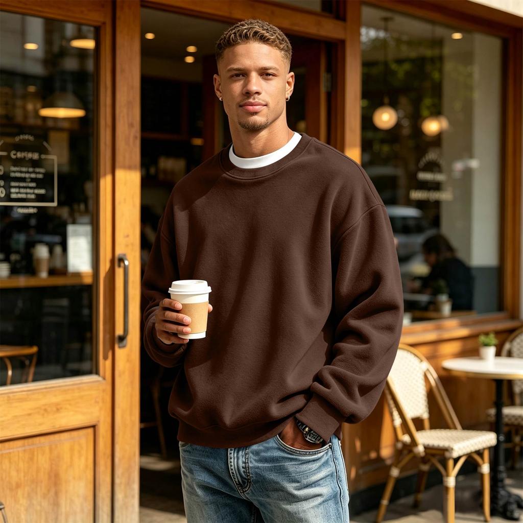 Heren Sweatshirt met Ronde Hals en Lange Mouwen voor Casual Dagelijks Gebruik