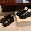 Grape mother has the same style, college style square buckle, lazy person with one foot, muffin thick heel, thick sole, loafer small leather s