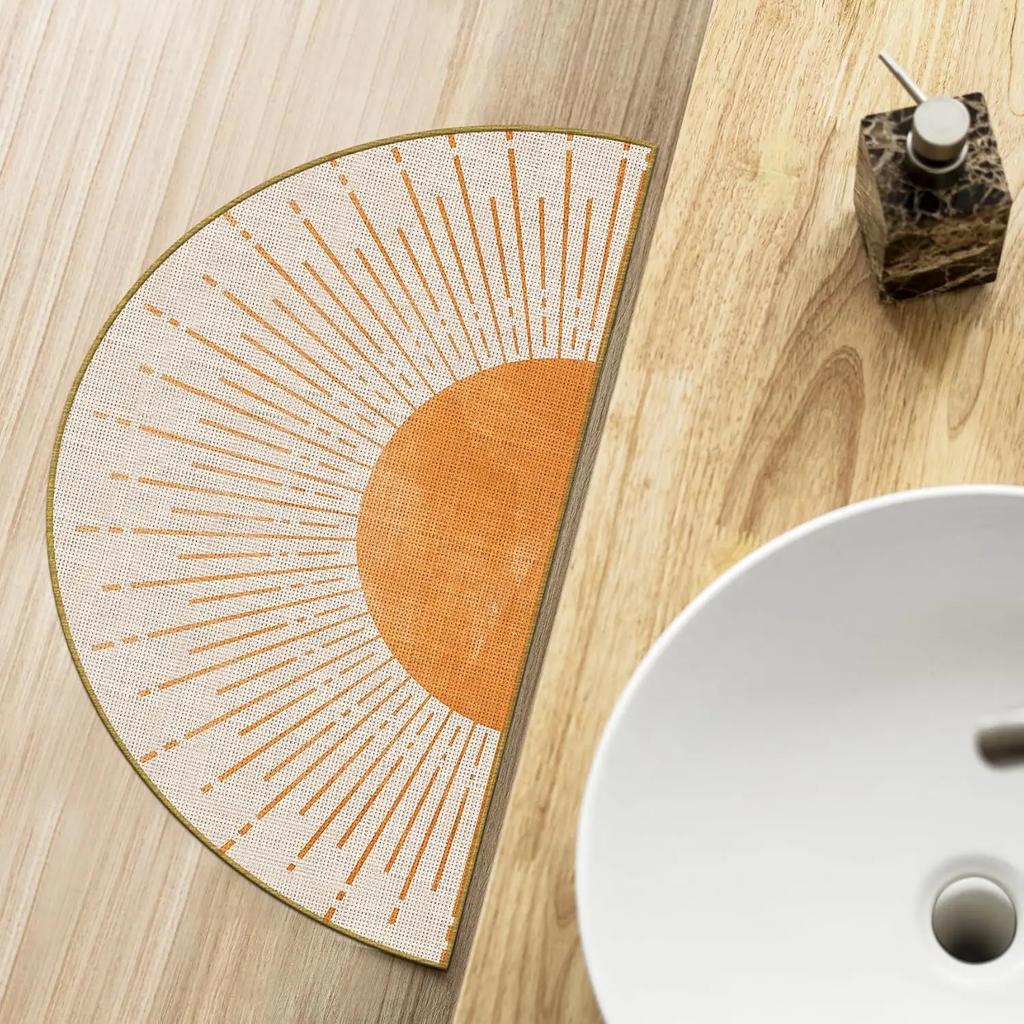 Semi-Circular Line Floor Mat Is Easy To Clean Bathroom Door Mat, Indoor And Outdoor Entrance Carpet, Home Decoration