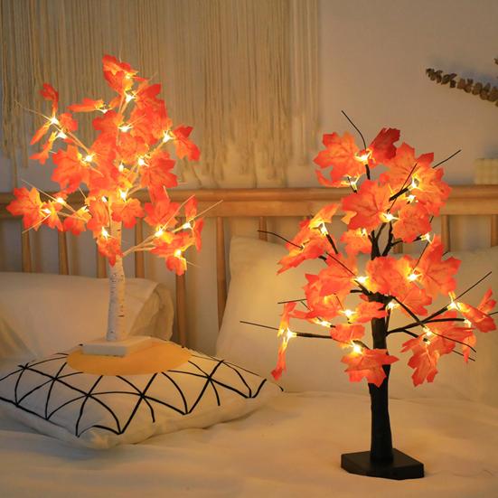 Maple Trees with Lights DIY Branches Maple Leaf Light Fall Thanksgiving Decorations for Home Wedding Indoor Party