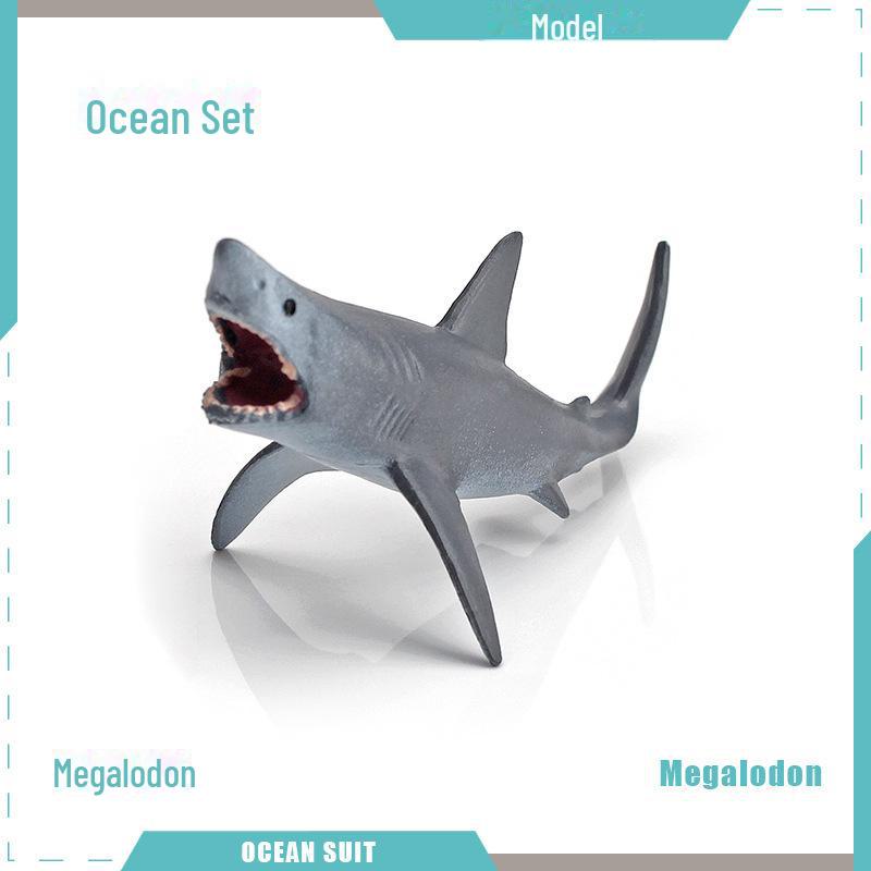 Marine Animal Model Set: Shark, Turtle, Dolphin, Whale, Penguin, Crab, and Seabed Creatures