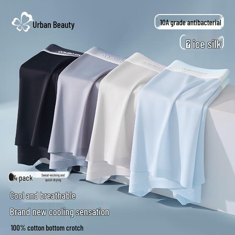

Regal Men s Seamless Ice Silk Boxer Briefs 4-Pack 2XL
