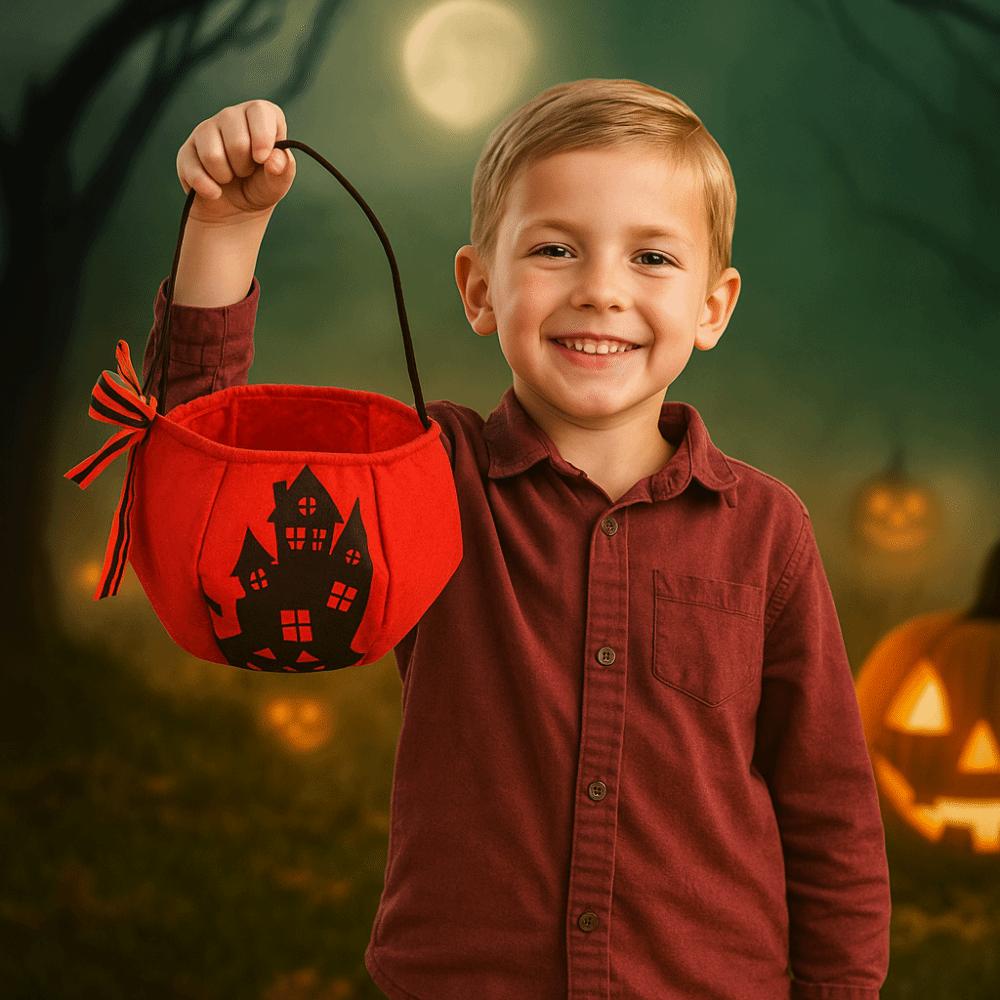 Trick or Treat Halloween Candy Bag Storage Handbag Party Supplies Sugar Pocket Pumpkin Ghost Bat Pumpkin Sugar Bag Gift
