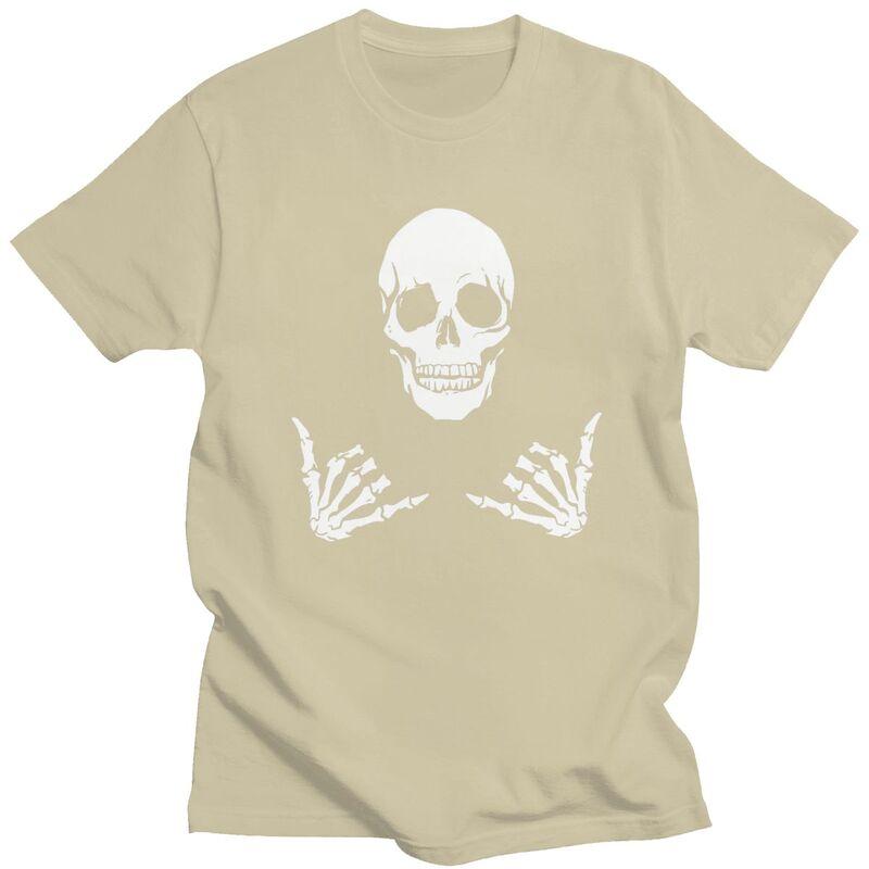 Custom Funny Skeleton Skull T Shirt for Men Pure Cotton Tshirt Leisure Tees Tshirt Slim Fit