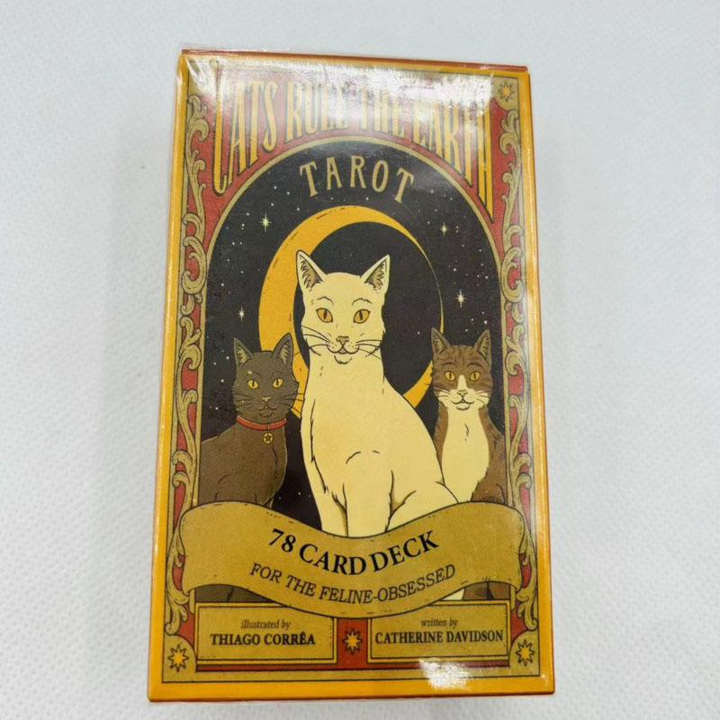 Таро «Кошки правят землей»: Колода из 78 карт для игры «Одержимый кот» 10,3*6 см