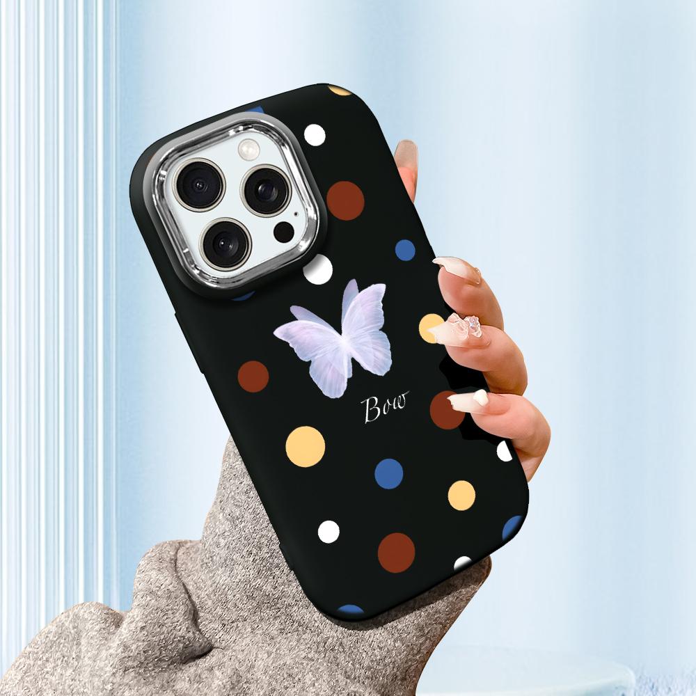 For iPhone 15 14 13 11ProMax 14 15 16 Samsung S25 S24 S23 S22 Redmi 10 13 14C Cartoon Black Cat Silver Edge Soft Liquid Silicone Protective Casing