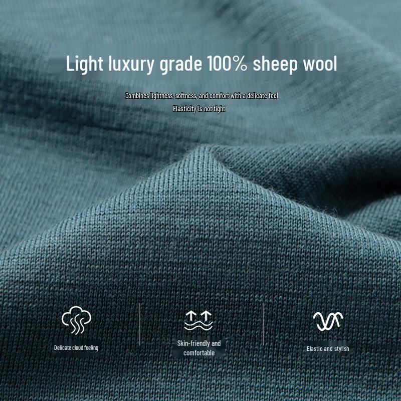 Hodo Men's 100% Merino Wool Thin Crew Neck Pullover