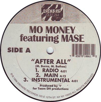 

12-дюймовая пластинка MO MONEY - After All / The Skit DH006 Diehard Records 1996 US Рэп и хип-хоп/R&B Б/У