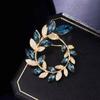 Front Blue Brooch, High-End Women'S Exquisite Wheat Ear Garland, Corsage, Niche Design Pin, Elegant Temperament Coat Accessories