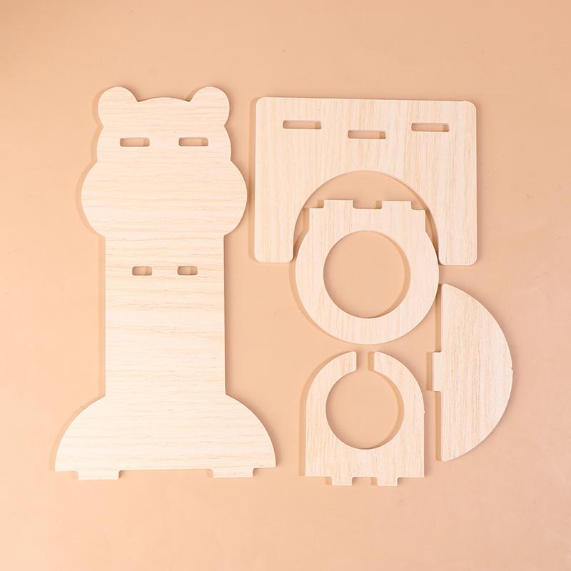 2er Set Hamsterkugel Wasserflaschenhalter Vertikaler Wasserflaschenhalter Massivholzhalterung Blumenzweig Maus Wasserspender