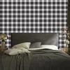 Wallpaper Black and White Checkered Gray for Living Room and Bedroom 50x1000