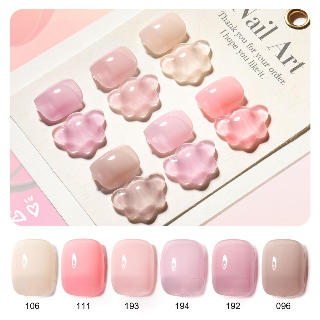 LIMEGIRL 6 Colors Gel Polish Set Shimmer Purple Mint Nude Nail Art Kit Low Odor Quick Dry Long Lasting