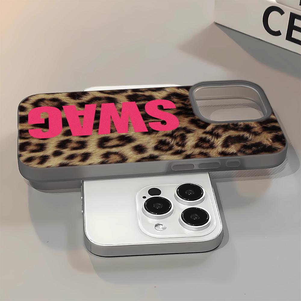 SWAG Add Leopard Print Phone Case For IPhone 17 Case IPhone 16 Pro Max 11 15 14 12 17 Pro Max 7 8 Plus Air Silicone Soft Cover