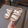 New Summer Sandals for Children, Breathable Beach Shoes, Girls' Sandals with Soft Cowhide Soles, Student Shoes