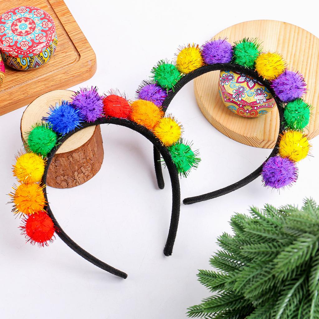 Carnival Colorful Shallots Hairball Headband Headband Holiday Party Dress Up Headband Props Cute Headbuckle Ornament
