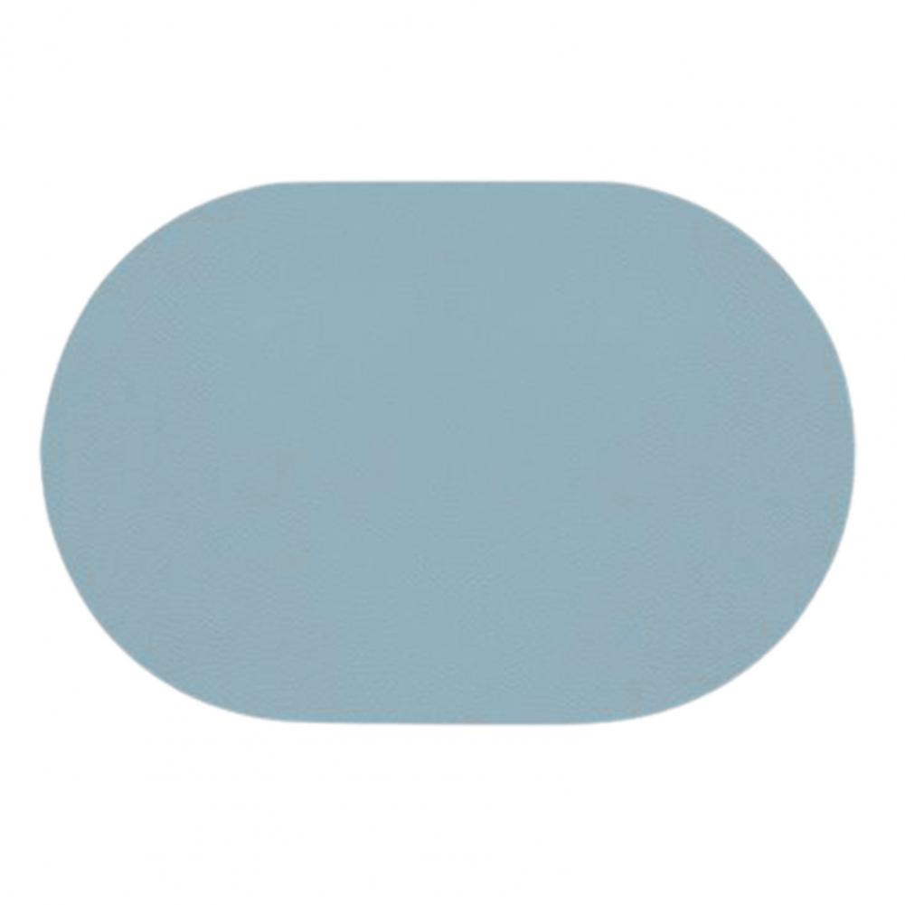 

Table Placemat Non-Slip Heat Resistant Waterproof Kitchen Dining Placemat Cup Coaster Leather Textured Finish Oval Home Supply 45x30 cm синій