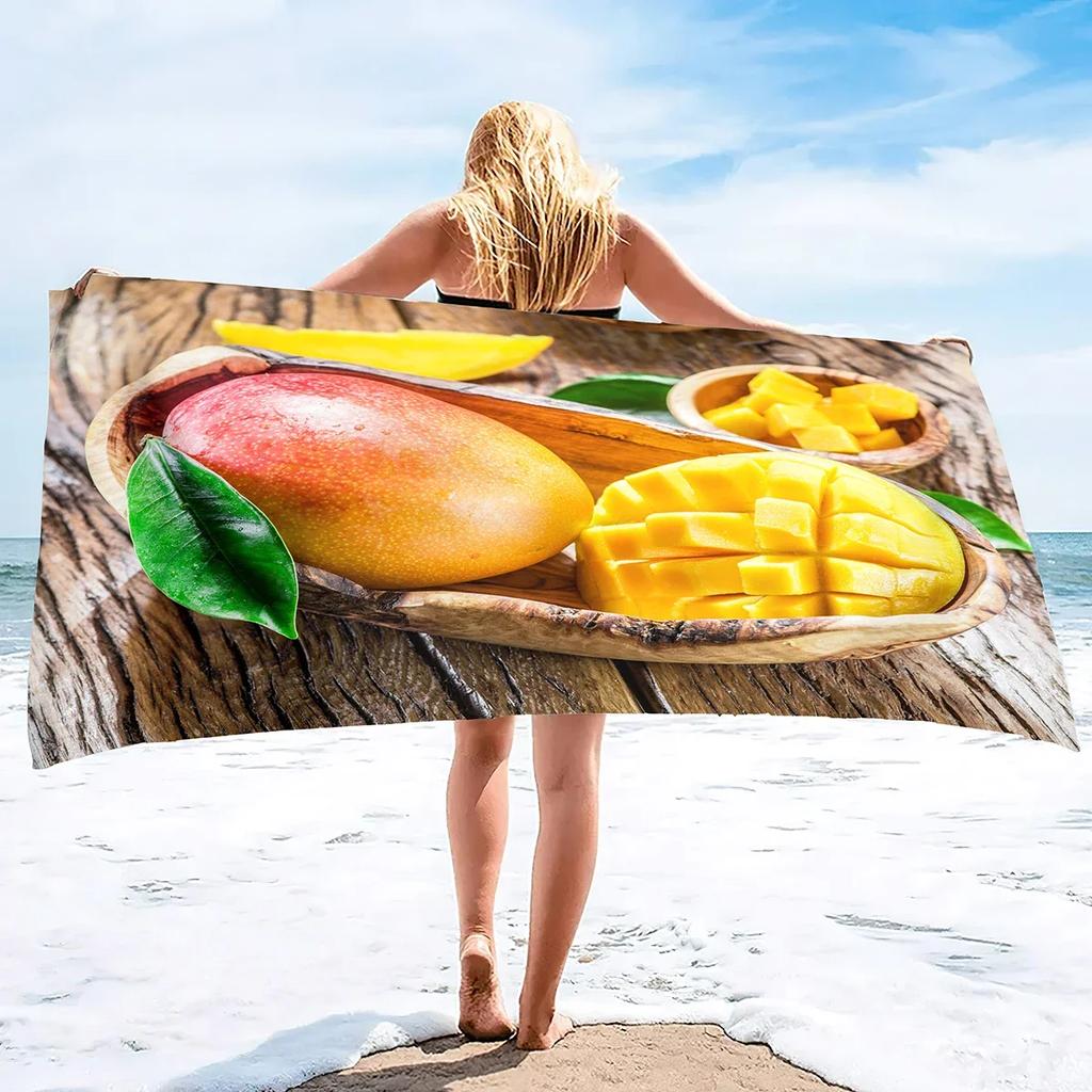 Pizza Print Beach Towel Hamburger Extra Large Pool Towel Adults Soft Cute Cartoon Food Patterns Absorbent Fluffy Beach Towels