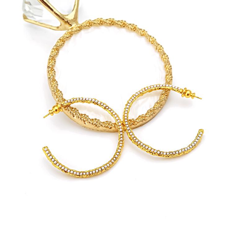 European and American Style Temperament Double C Earrings Niche High-end Design Earrings Ins Spice Girl Light Luxury Earrings Earrings