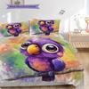 Parrot Pattern Bedding Quilt Set Quilt Cover Pillowcase Home Decoration Birthday Gift (1 * duvet cover + 2 * pillowcase, without core)