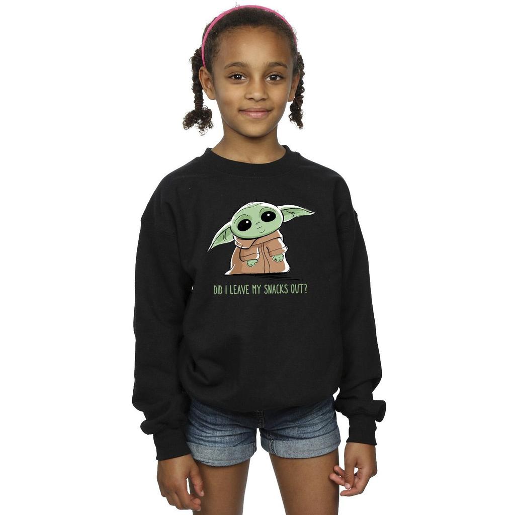 Star Wars Girls The Mandalorian Grogu Snacks Meme Sweatshirt