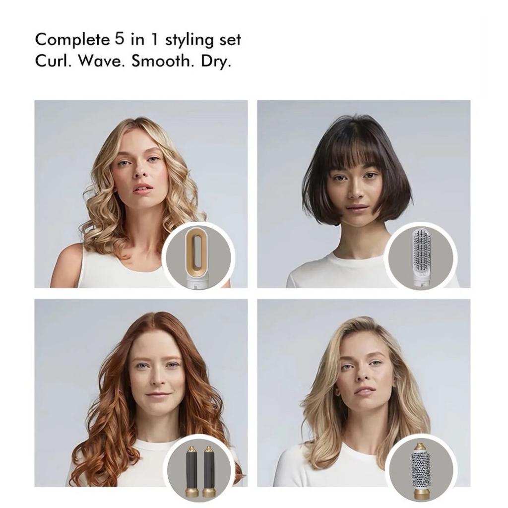 6 In 1 Hair Dryer With Curling Iron Hair Straightener With Brush Hair Dryer Hair 6 In 1 Multi-Function Styler 1000W