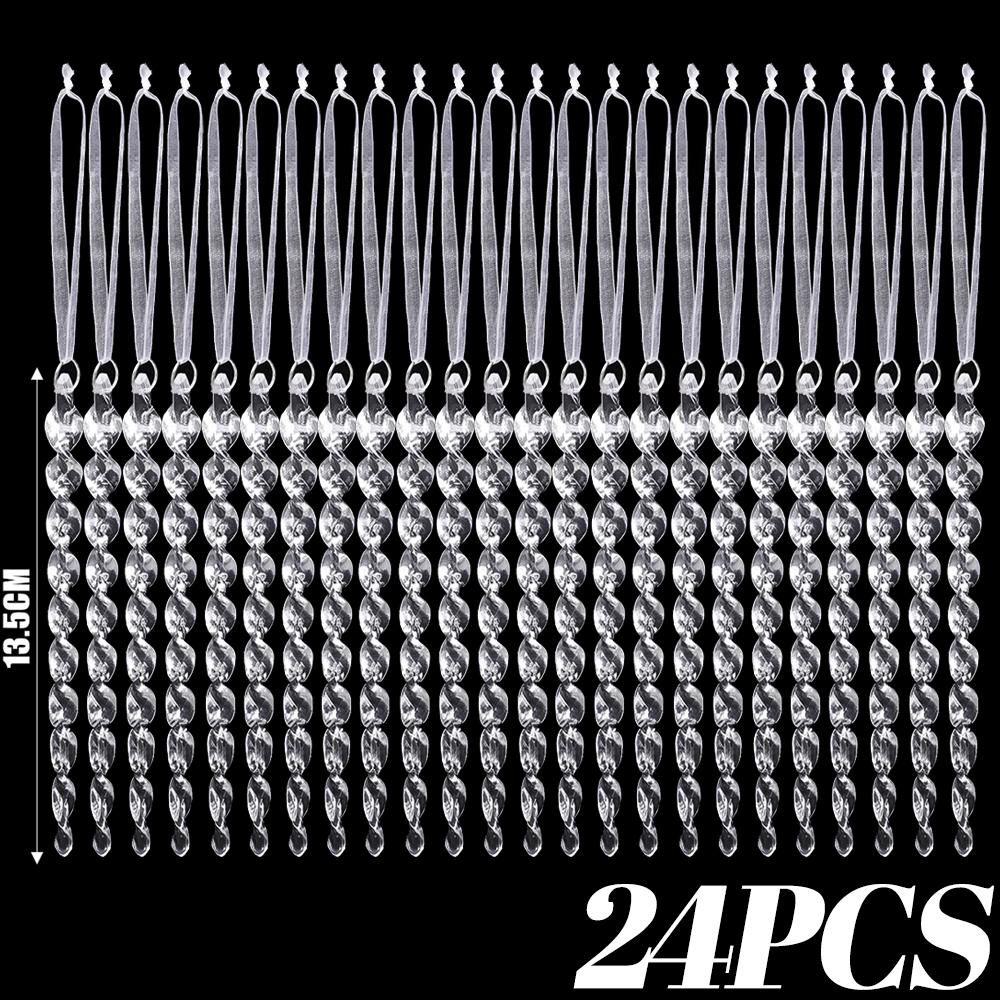 Ornamente de Crăciun Acrilic Transparent Icicle Fulg de Nea Decorațiuni Pom de Crăciun Petrecere Winter Wonderland Stele Elani Îngeri Decor Cristal