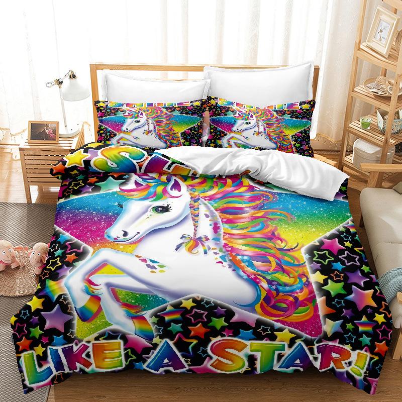 Dream Unicorn Duvet Cover For kids,Single Print,Rainbow,Duckling,Owl,Star Bedding Set,Birthday Gift,Stream,River,Pink Bed Sets