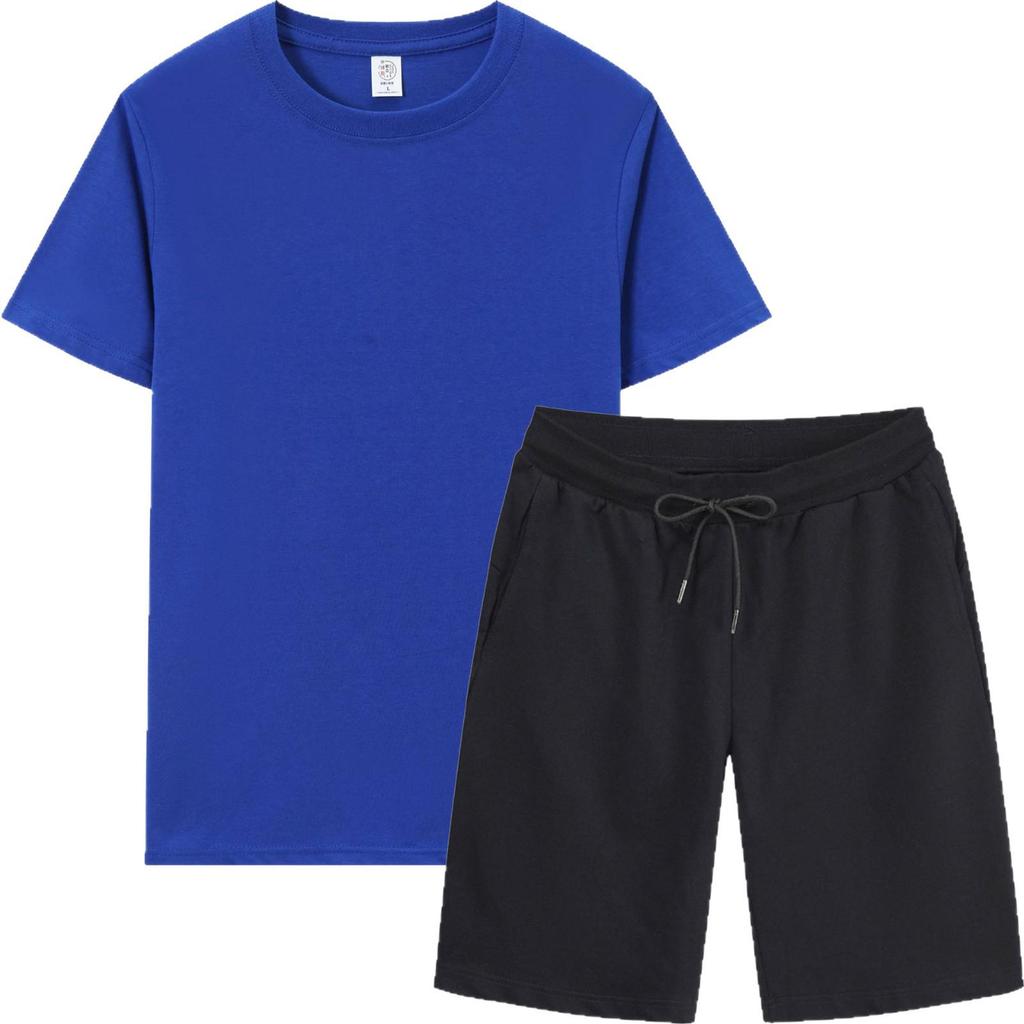 Men's Summer Sports Casual T-Shirt & Shorts Set - Breathable, Loose Fit, Short-Sleeved, Round Neck