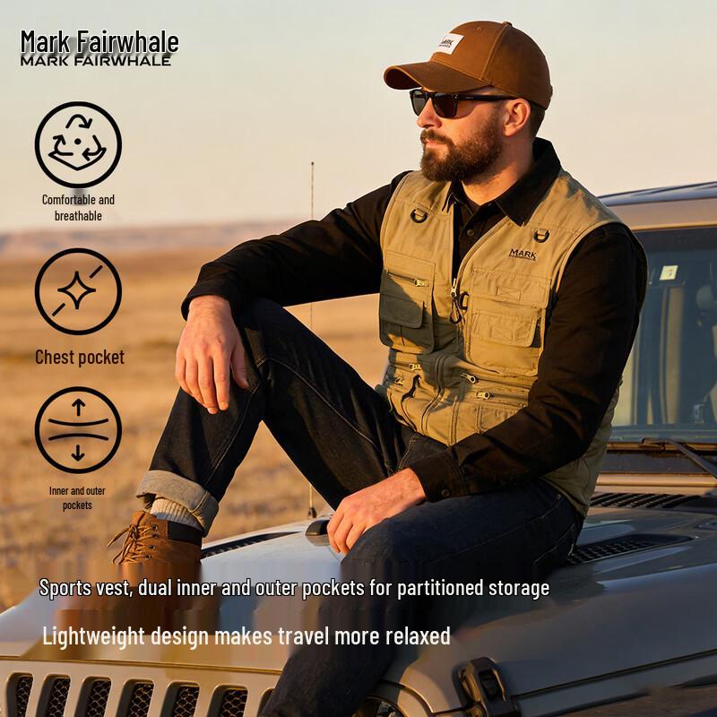 MARK FAIRWHALE Men s Multi-Pocket Vest 3XL