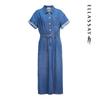 ELLASSAY Slimming Shirt Denim Dress