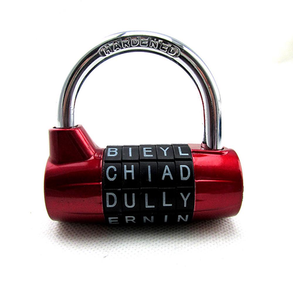 

Zinc Alloy 5-Letter Combination Padlock for Gym and Escape Rooms червоний